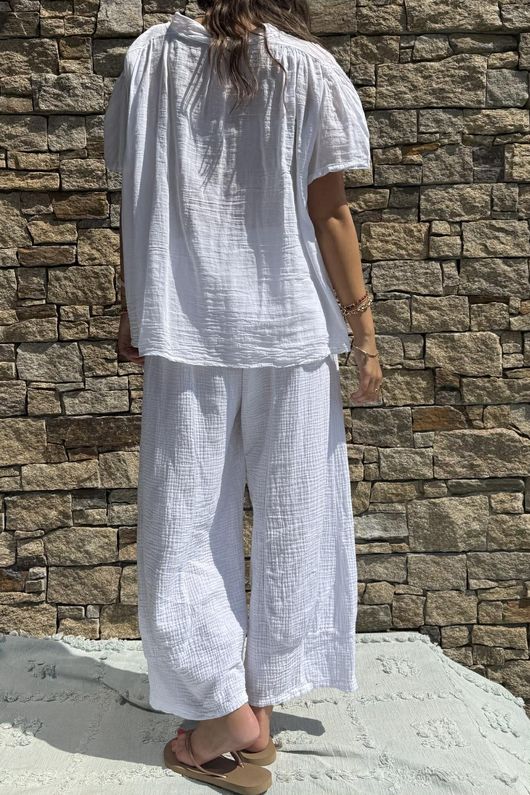 Asher Cap Sleeve Blouse White